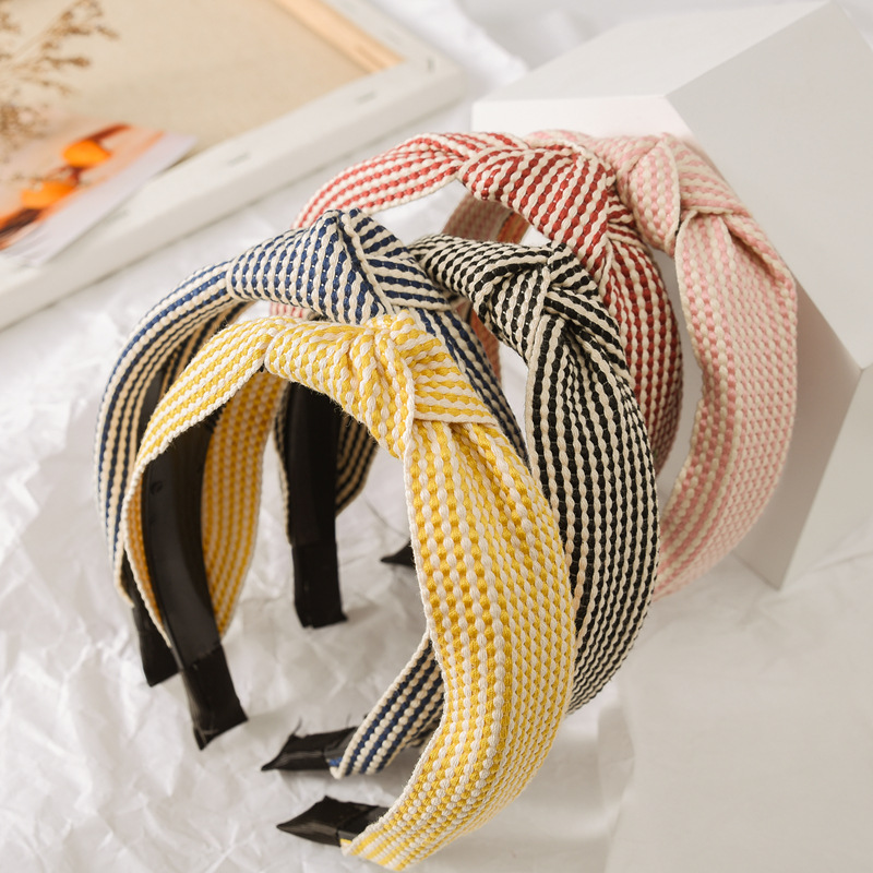 Headband Summer Knit - Faixa de Cabelo Xadrez com Borda