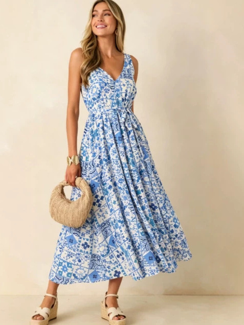 Linen Dress Wrap - Vestido Tubinho Casual Feminino de Verão