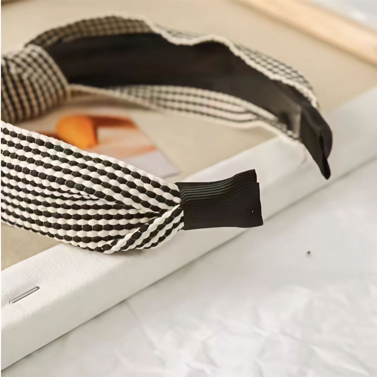 Faixa de Cabelo Xadrez com Bor - Headband Summer Knit avaliação e preço