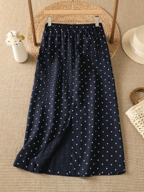 Saia Midi Floral de Cintura Al - Midi Skirt Floral avaliação e preço