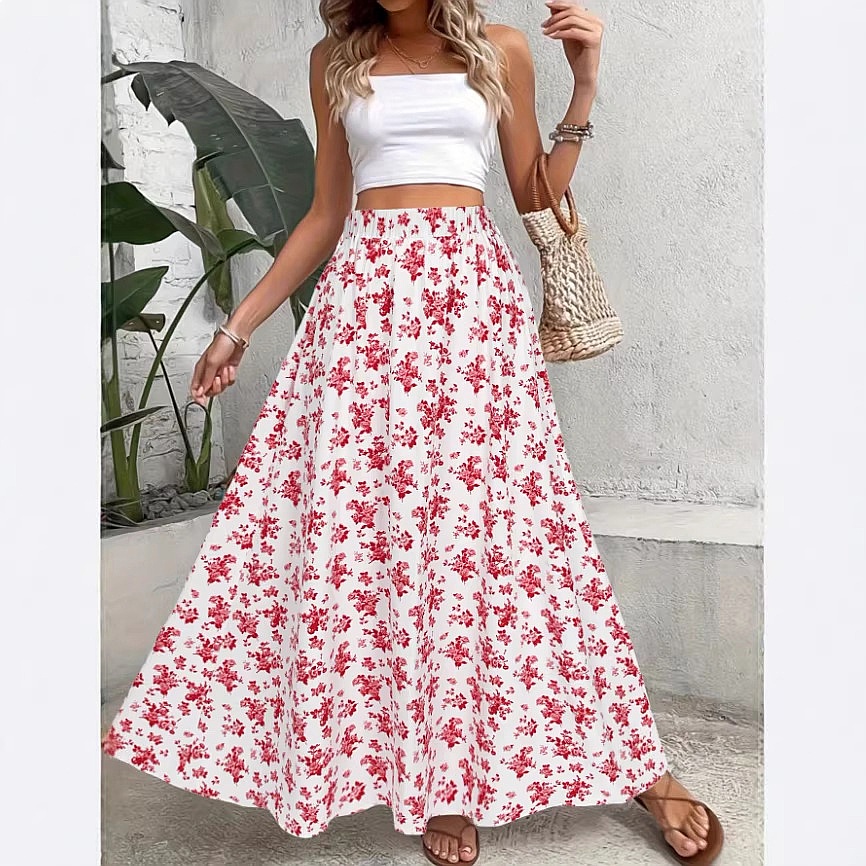 Saia Midi Boêmia com Estampa F - Midi Skirt Floral avaliação e preço